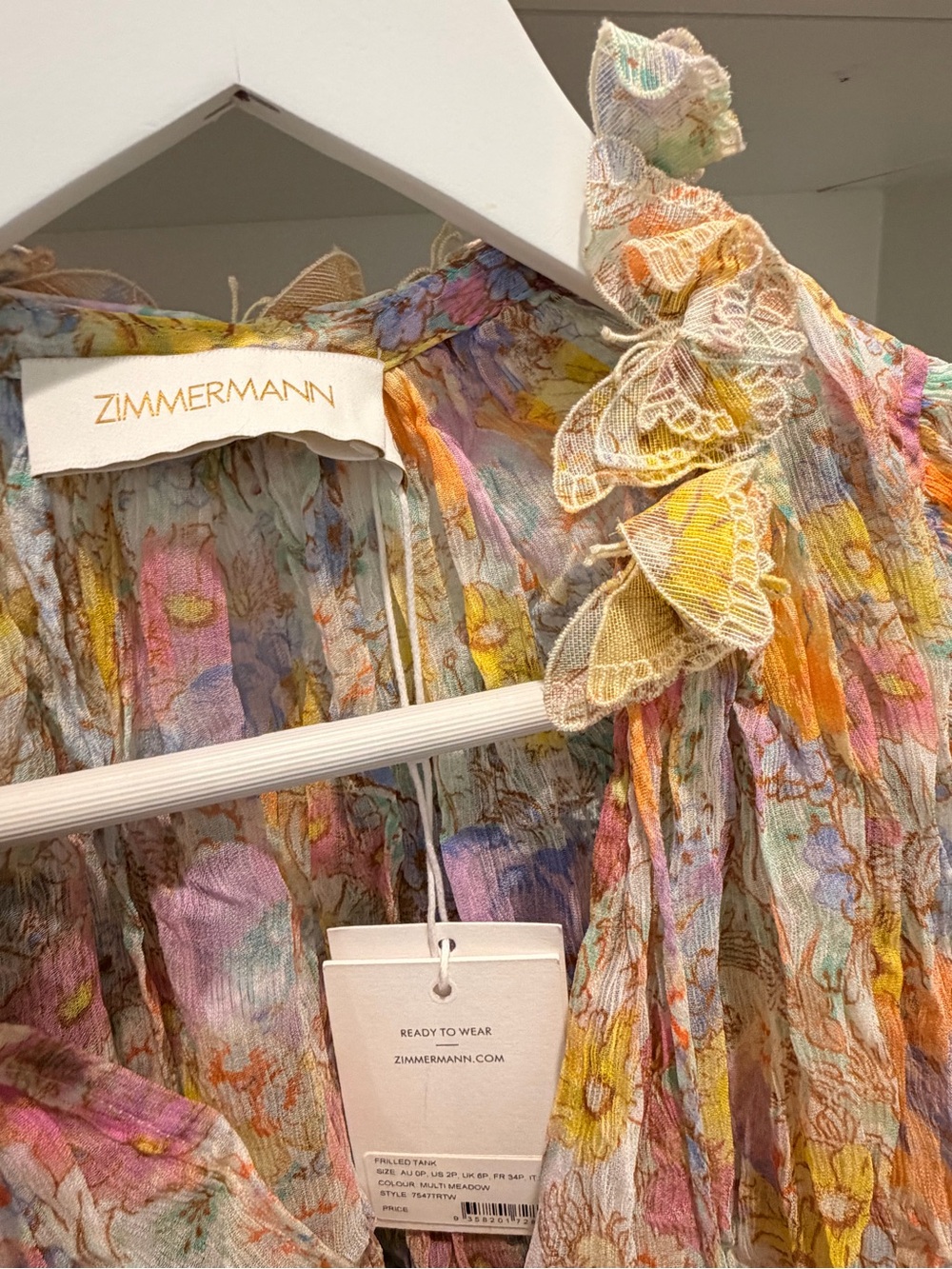 Zimmermann Butterfly Floral Print Top - Picture 3 of 6